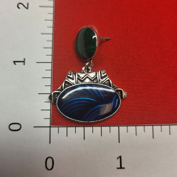 Oval Gangle Bib Collar Necklace Earrings Jewelry Set Boho Statement Metal Tribal - Picture 11 of 16